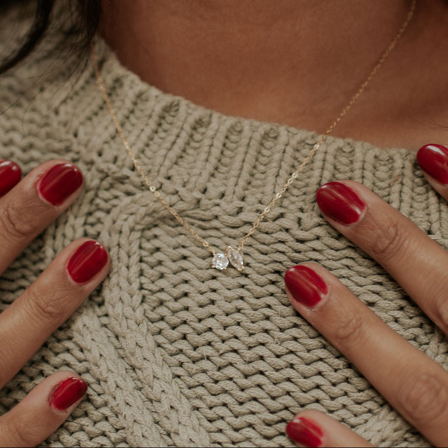 Sloane Two Stone Diamond Necklace